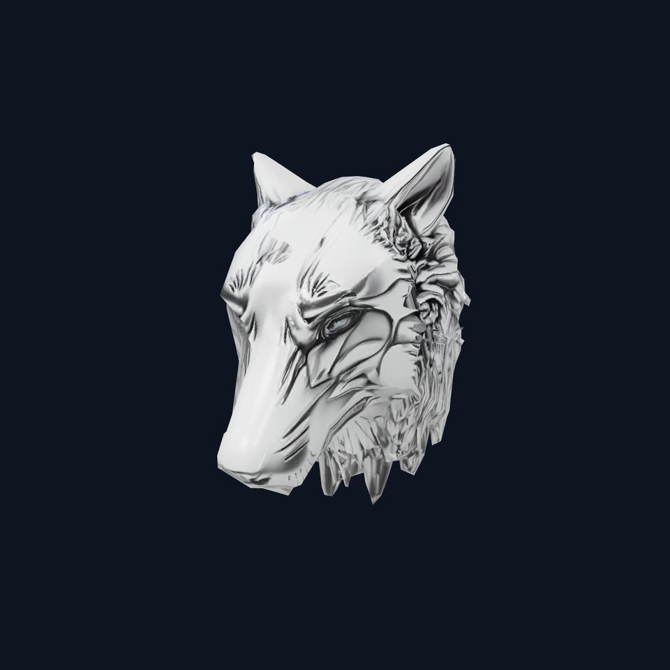 Silver Wolf Head model pack